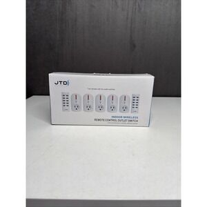 JTD Indoor Wireless Remote Control Outlet Switch 5 Outlets 2 Remotes